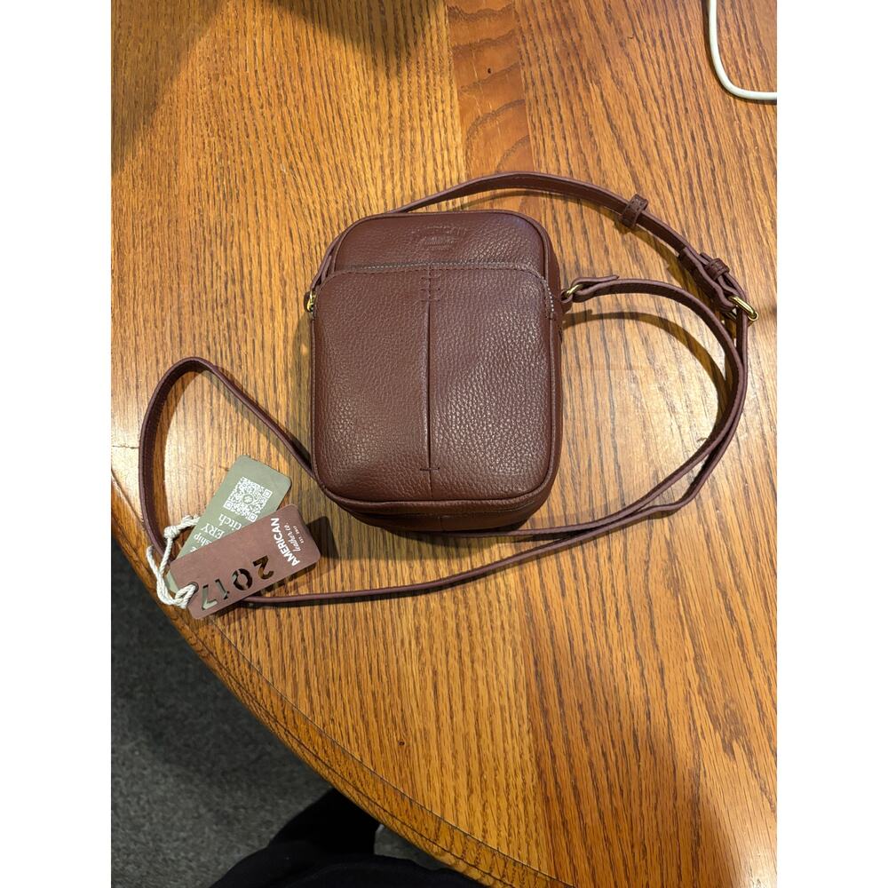 American Leather Co. small crossbody, red/brown/maroon.  NWT